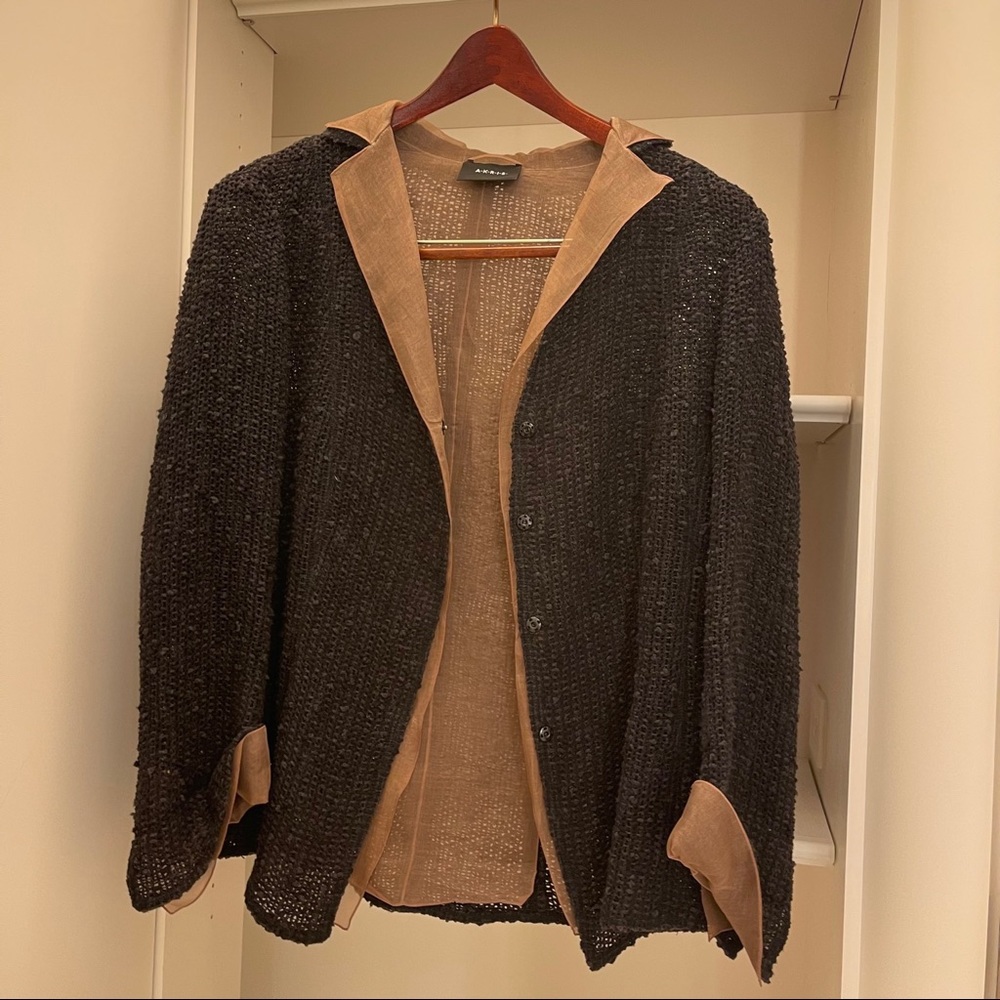 Vintage Akris Open Knit Layered Cardigan